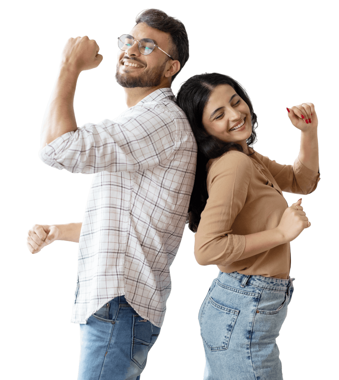 Happy couple celebrating