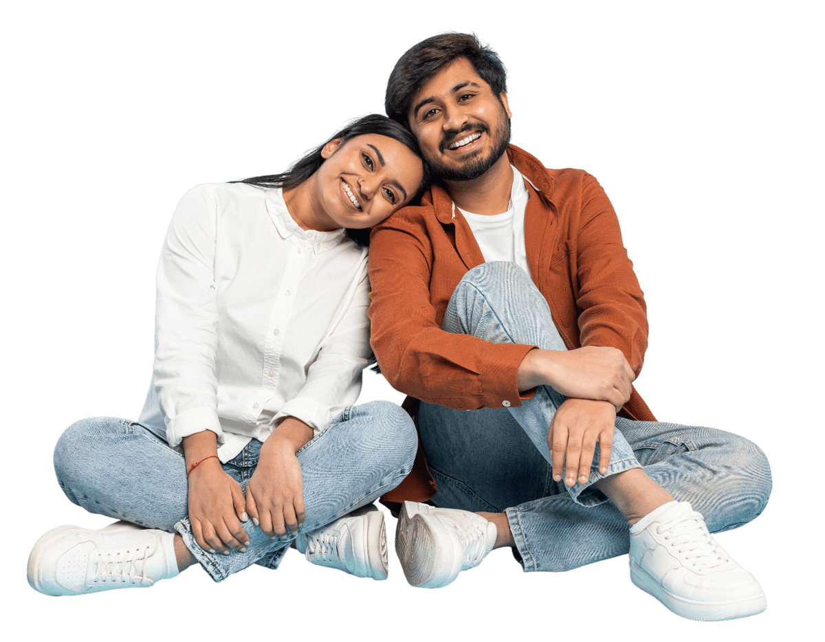 Couple smiling together