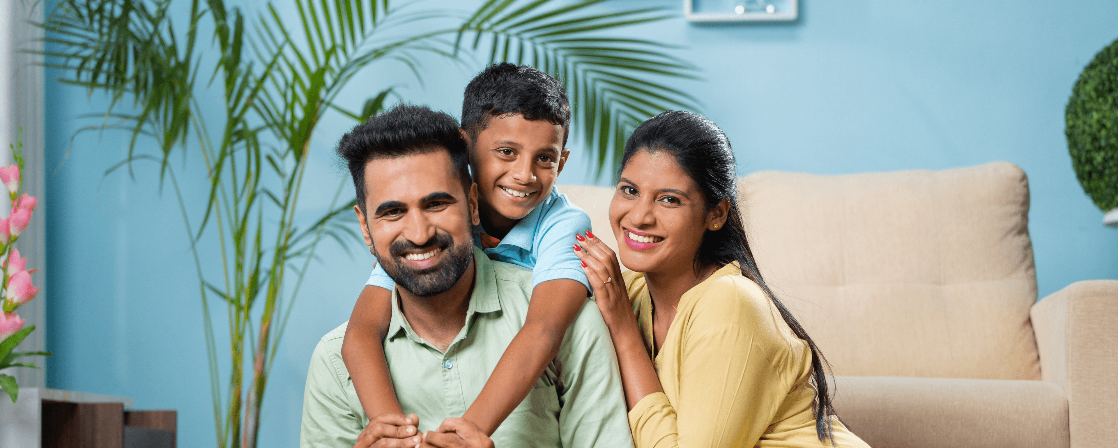 Happy family with child
