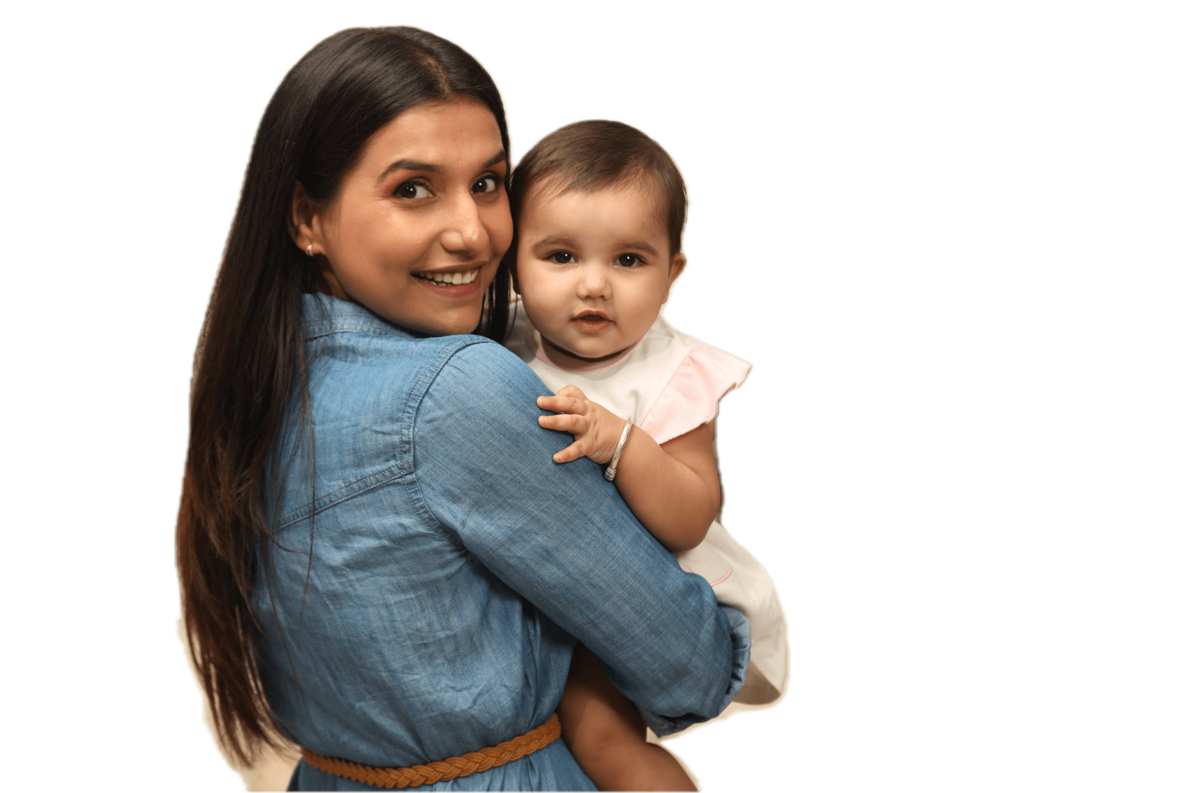 Mother holding baby