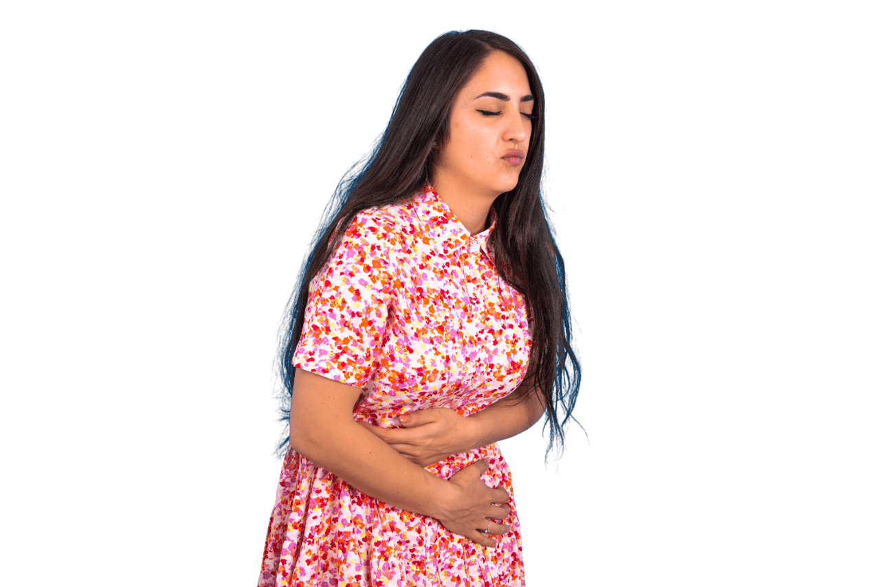 Woman experiencing symptoms